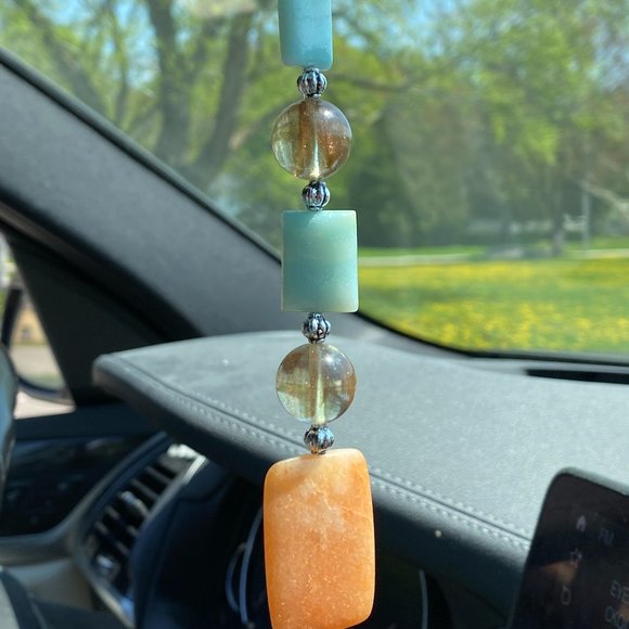 3/30$, Natural Gemstone Lucky Charm / Car Rearview Mirror Charm - Picture 3 of 9